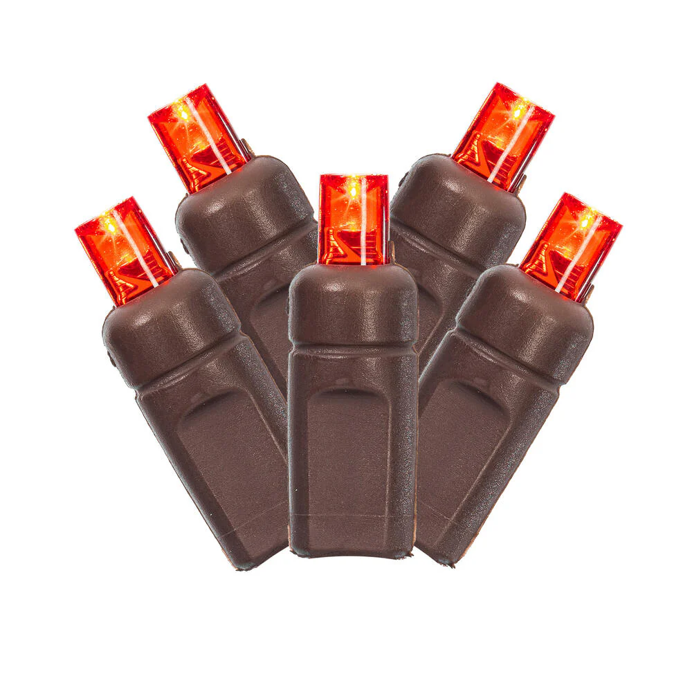 Vickerman 50 Red Wide Angle Coaxial Non-Rectified LED Light 25' Long Christmas Light Strand. - Cheap-Us