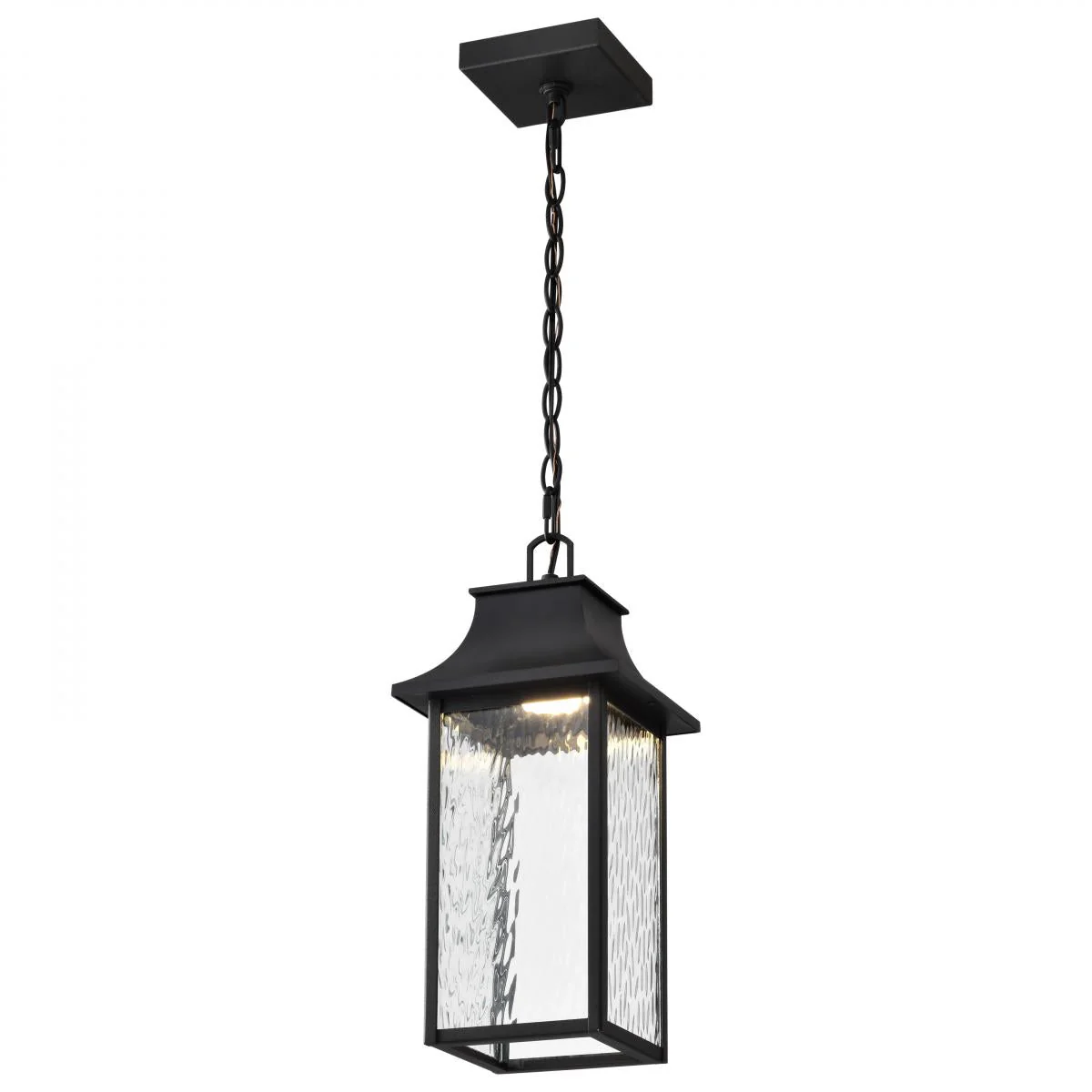 Starfish Austen River - Smart Outdoor Hanging Lantern - Matte Black with Clear Water Glass Finish - Cheap-Us