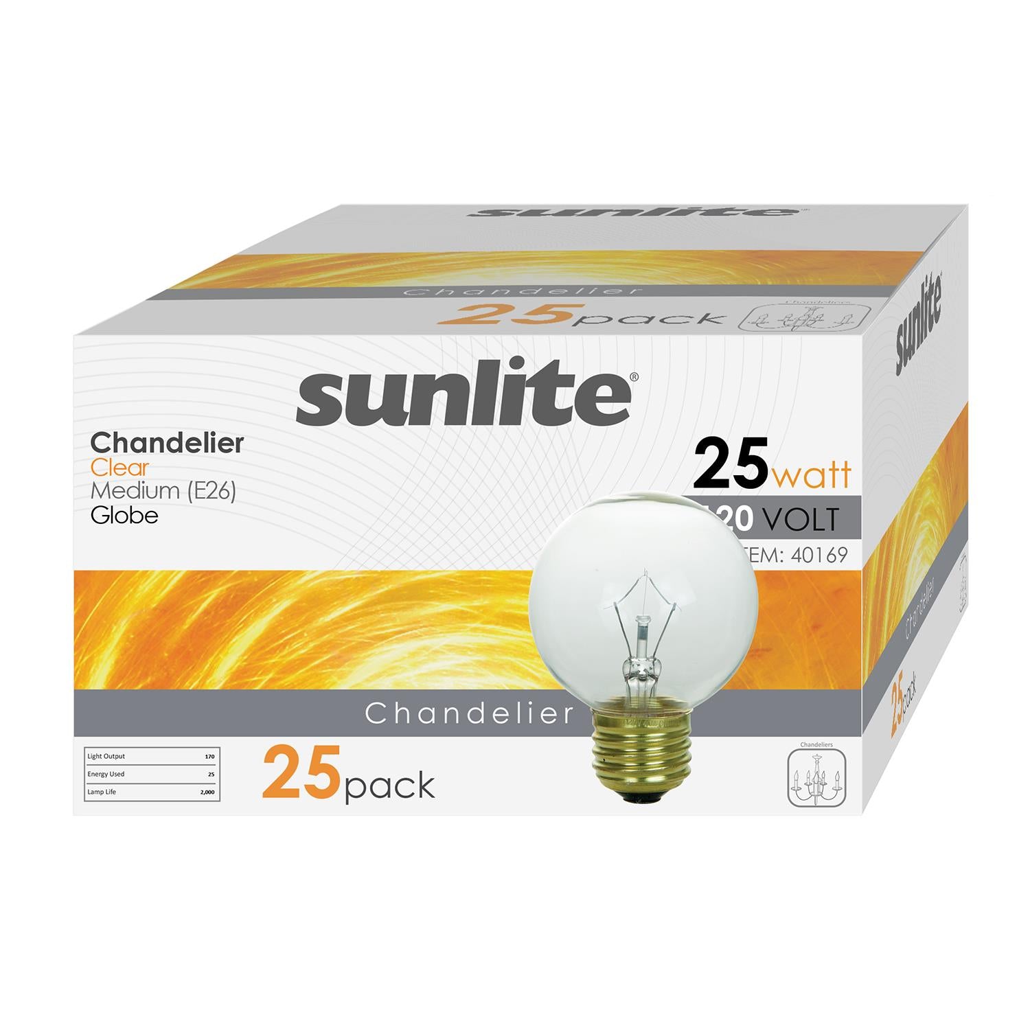 Sunlite 25G19/CL 25 Watt G19 Lamp Medium (E26) Base Clear White - Cheap-Us