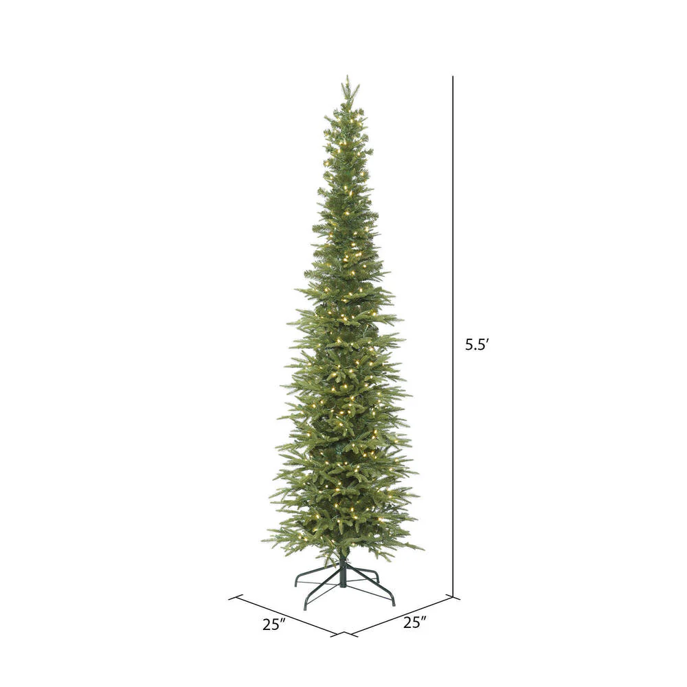 Vickerman 5.5' Bixley Pencil Fir Artificial Christmas Tree Warm White Dura-lit LED Lights - Cheap-Us