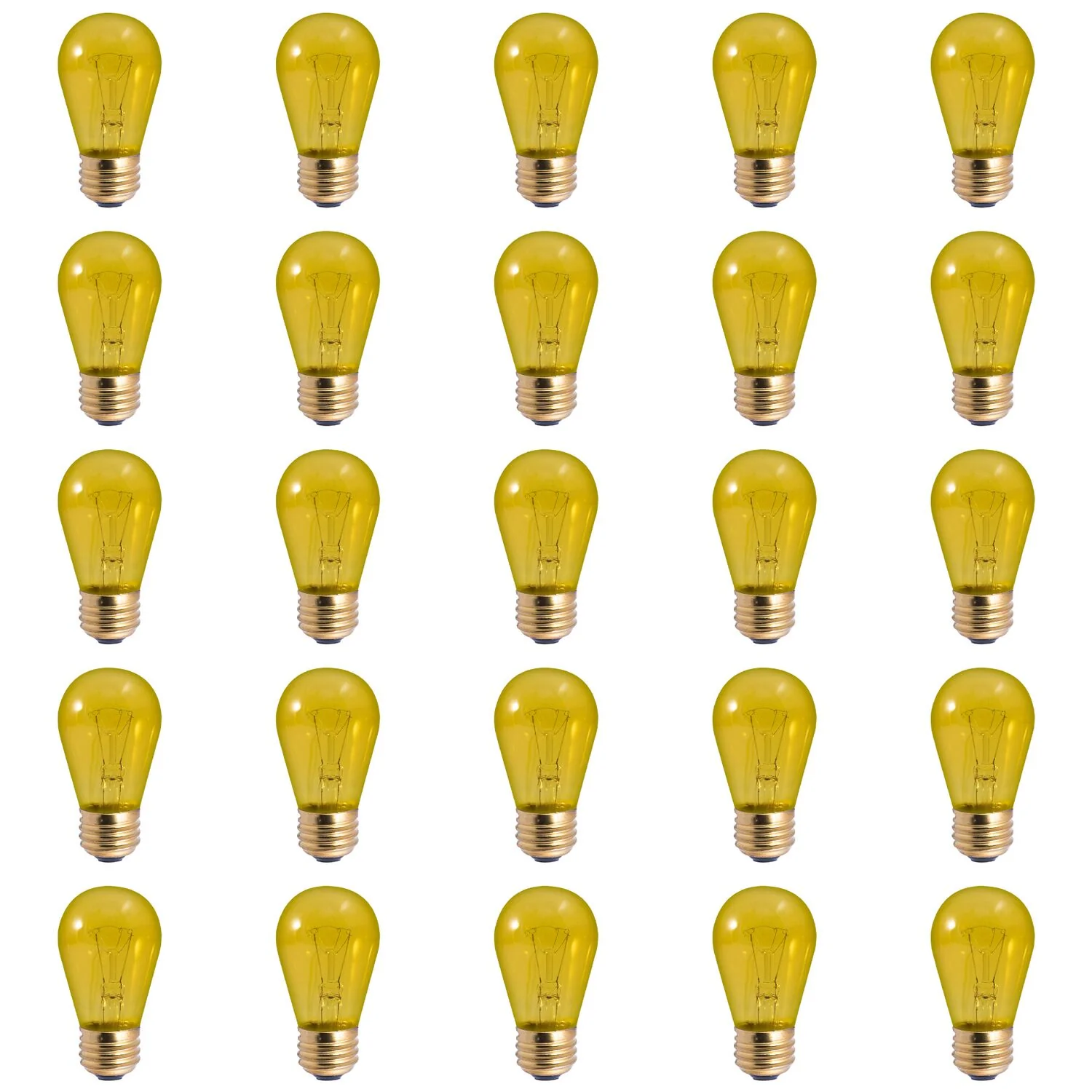 BULBRITE INCANDESCENT S14 MEDIUM SCREW (E26) 11W DIMMABLE LIGHT BULB TRANSPARENT YELLOW 25PK (701811) - Cheap-Us