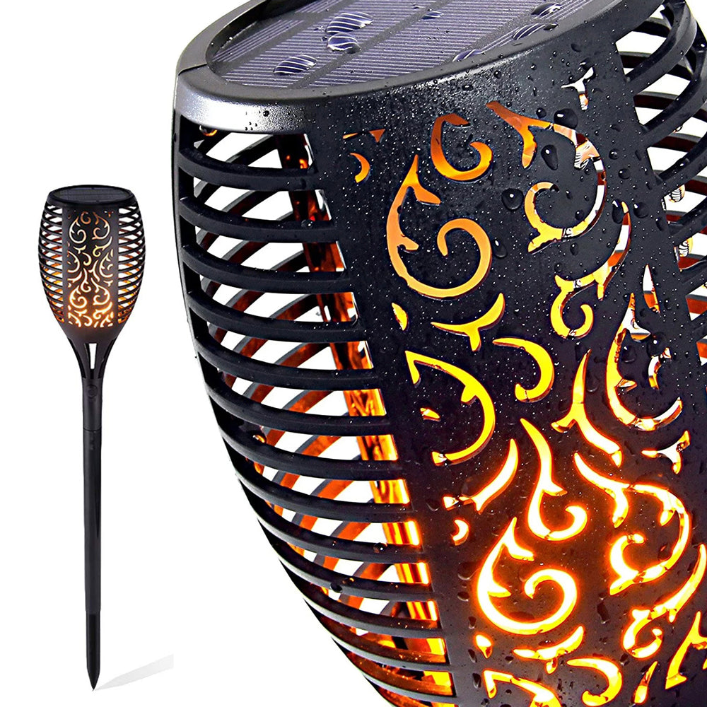 Sunlite 88160-SU Solar Torch Lights 43’’ Flickering Flames Lamp Outdoor IP65 Waterproof Landscape Decorative Lighting, Three Mounting Options, Dusk to Down Auto On/Off 4 Pack - Cheap-Us