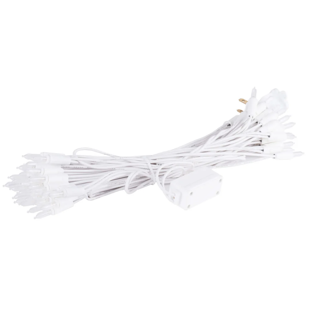Vickerman 50 LED Warm White Dura-Lit Light on White Wire, 37' Christmas Light Strand- 2 Pack - Cheap-Us