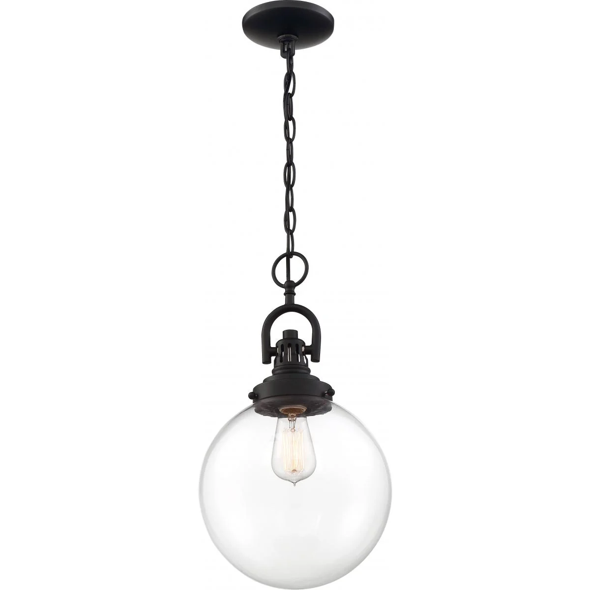 60-6673 SKYLOFT 1 LIGHT PENDANT Skyloft -1 Light Pendant - with Clear Glass - Aged Bronze Finish - Cheap-Us