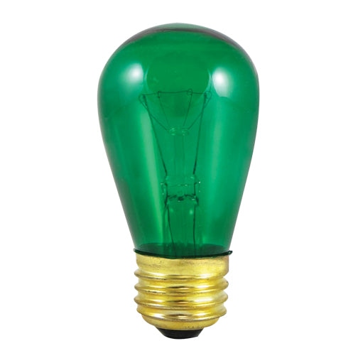 Bulbrite 11S14TG 11W Dimmable S14 String Light Replacement Bulb, Medium Base, Transparent Green - Cheap-Us