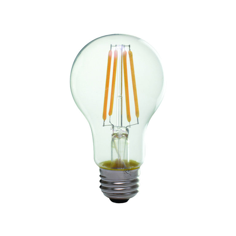 Luxrite LED A19 Light Bulb, E26 Medium Base, 8W, 3000K - Soft White, 800 Lumens, 80 CRI, Clear Glass Filament Finish, Dimmable, Pack of 8 (LR21613) - Cheap-Us