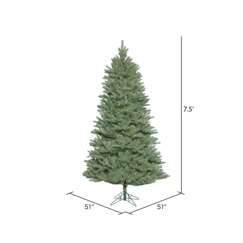 Vickerman 7.5' Colorado Spruce Slim Artificial Christmas Tree Multi-Colored LED Lights - Cheap-Us