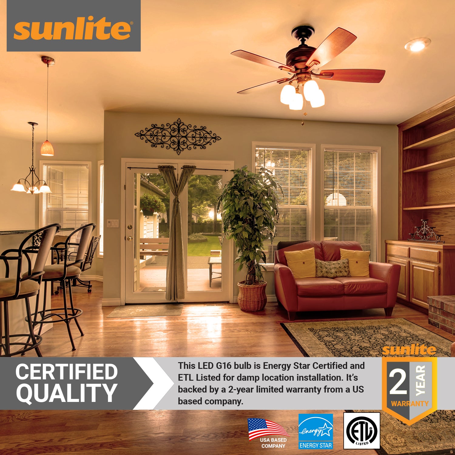 Sunlite LED G16 Globe 7W (60W Equivalent) Light Bulb Medium (E26) Base, Warm White - Cheap-Us