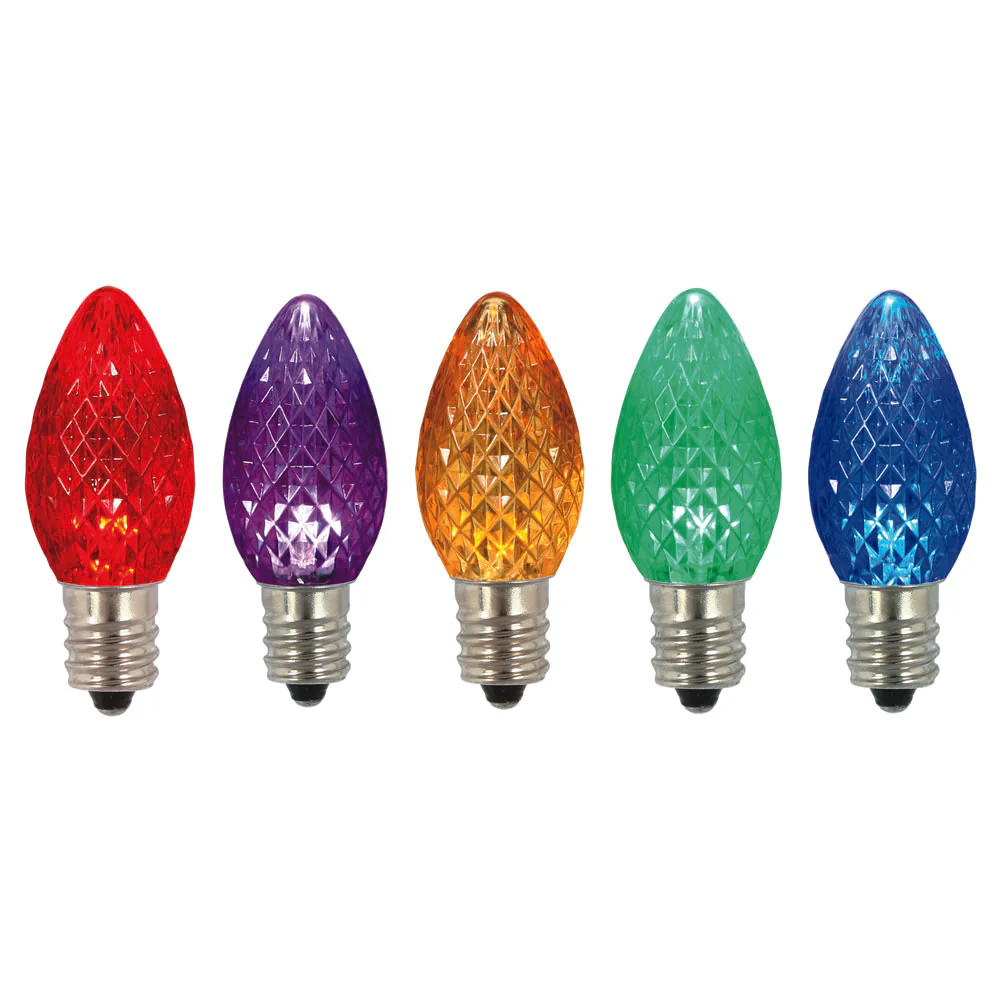 Vickerman Multi-Colored Faceted C7 LED Replacement Bulb 5 per Bag - Cheap-Us