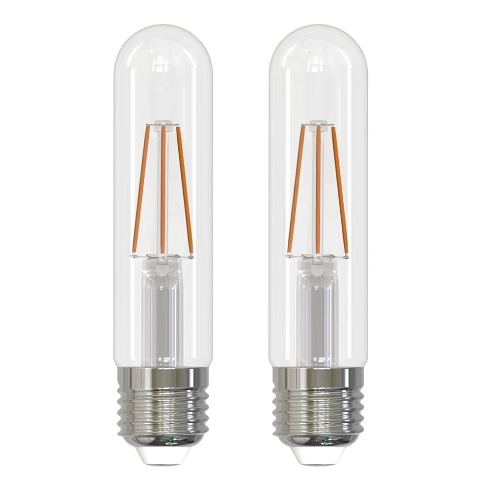 Bulbrite Pack of (2) 3 Watt Dimmable Clear Filament T9 Medium (E26) LED Light Bulb - 250 Lumens, 3000K - Cheap-Us