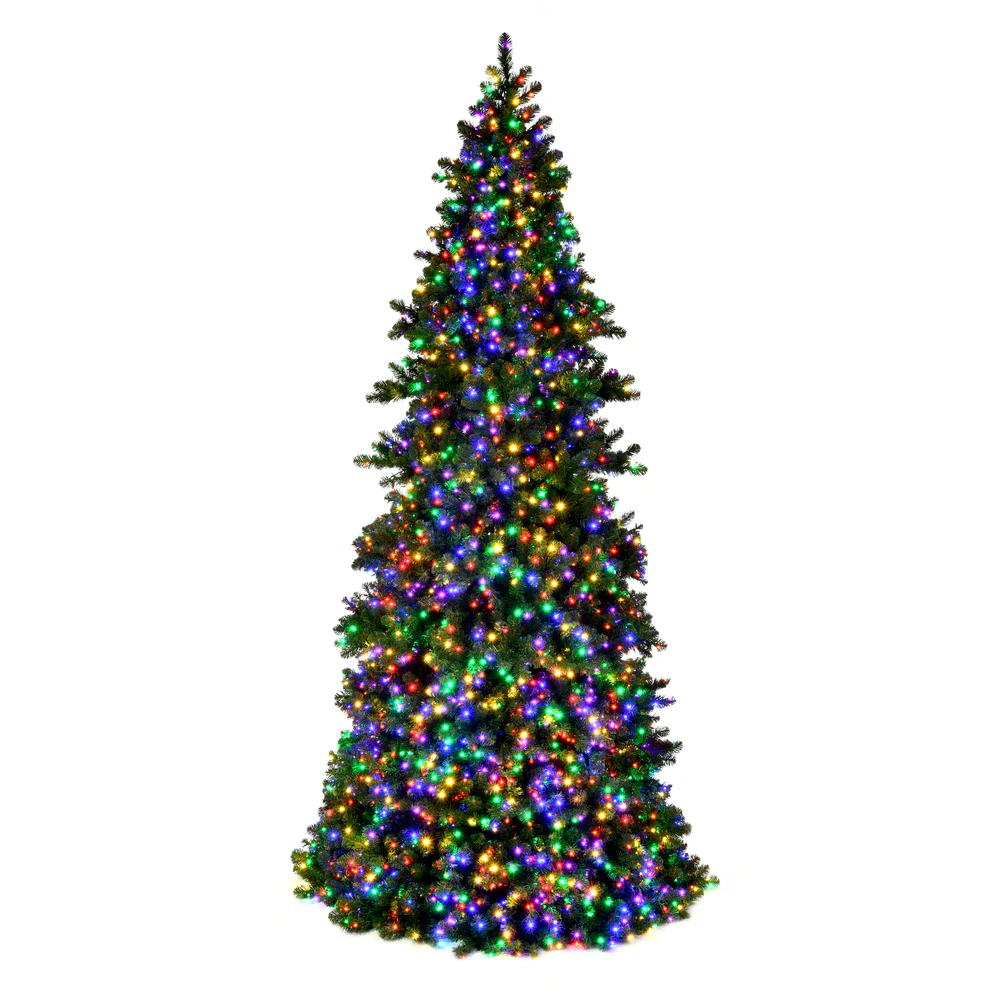 The Vickerman 18-foot x 86-inch Artificial Pre-Lit Slim Grand Teton Frame Tree with LED Multi-Colored 5mm Single Mold Lights - Cheap-Us