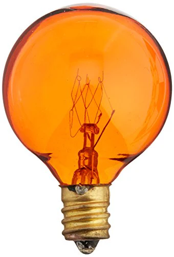Bulbrite 10G12A 10 Watt Incandescent G12 Globe, Candelabra Base, Transparent Amber - Cheap-Us