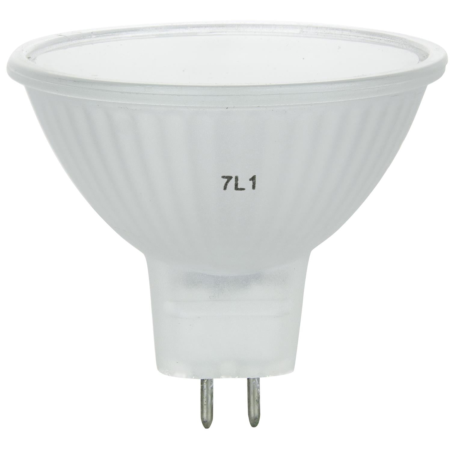 Sunlite 50 Watt, 38° Flood, MR16 Mini Reflector with Cover Guard, GU5.3 Bi-Pin Base, Frost - Cheap-Us