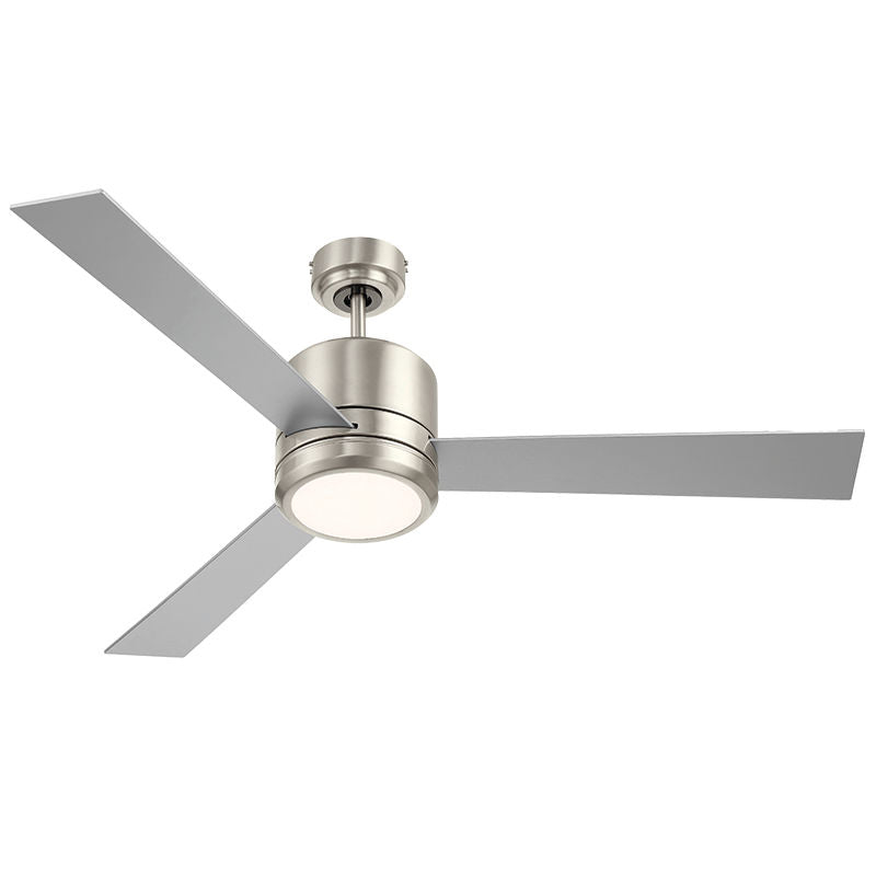 Westgate 52In 3-Blade Ceiling Fan And Light 30K 19W Integ. LED Wall Switch Bn And Rosewood/Silv Blades, Commercial Indoor Lighting, 19W, 1600 Lumens, 3000K, Brush Nickel And Reversible Rosewood/Silver Blades Finish - Cheap-Us