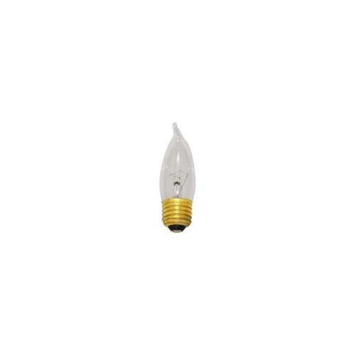 Bulbrite 40EFC/3 40 Watt Incandescent CA10 Flame Tip Chandelier Bulb, Medium Base, Clear - Cheap-Us