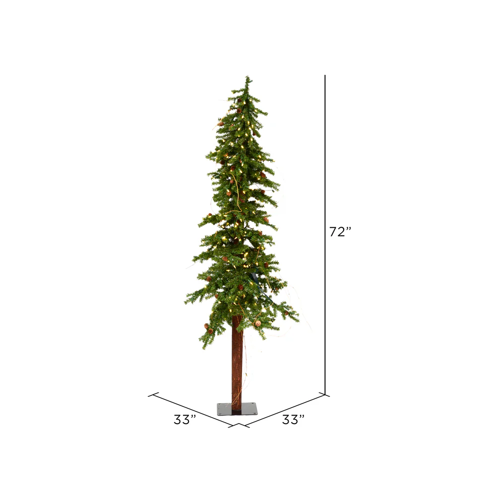 Vickerman 6' Alpine Artificial Christmas Tree Warm White Dura-lit LED Lights - Cheap-Us