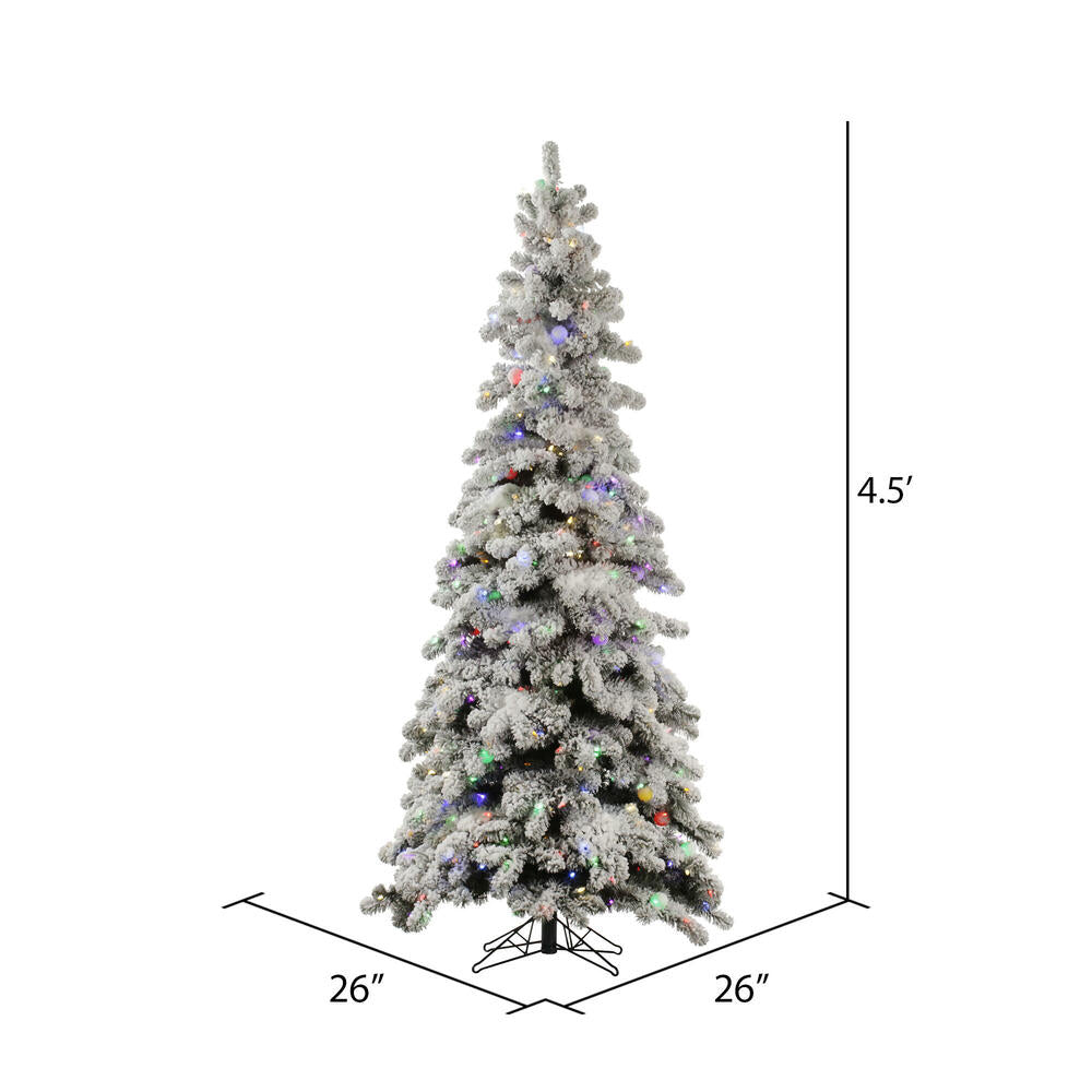 Vickerman 4' Flocked Kodiak Spruce Artificial Christmas Tree Multi-Colored LED Lights - Cheap-Us