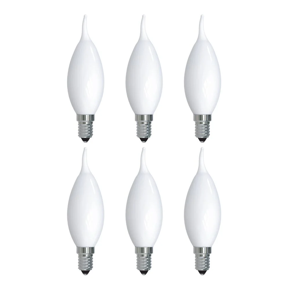 Bulbrite Pack of (4) 5 Watt Dimmable CA10 LED Light Bulbs with Milky Glass Finish and Candelabra (E12) Base, 2700K Warm White Light, 500 Lumens - Cheap-Us