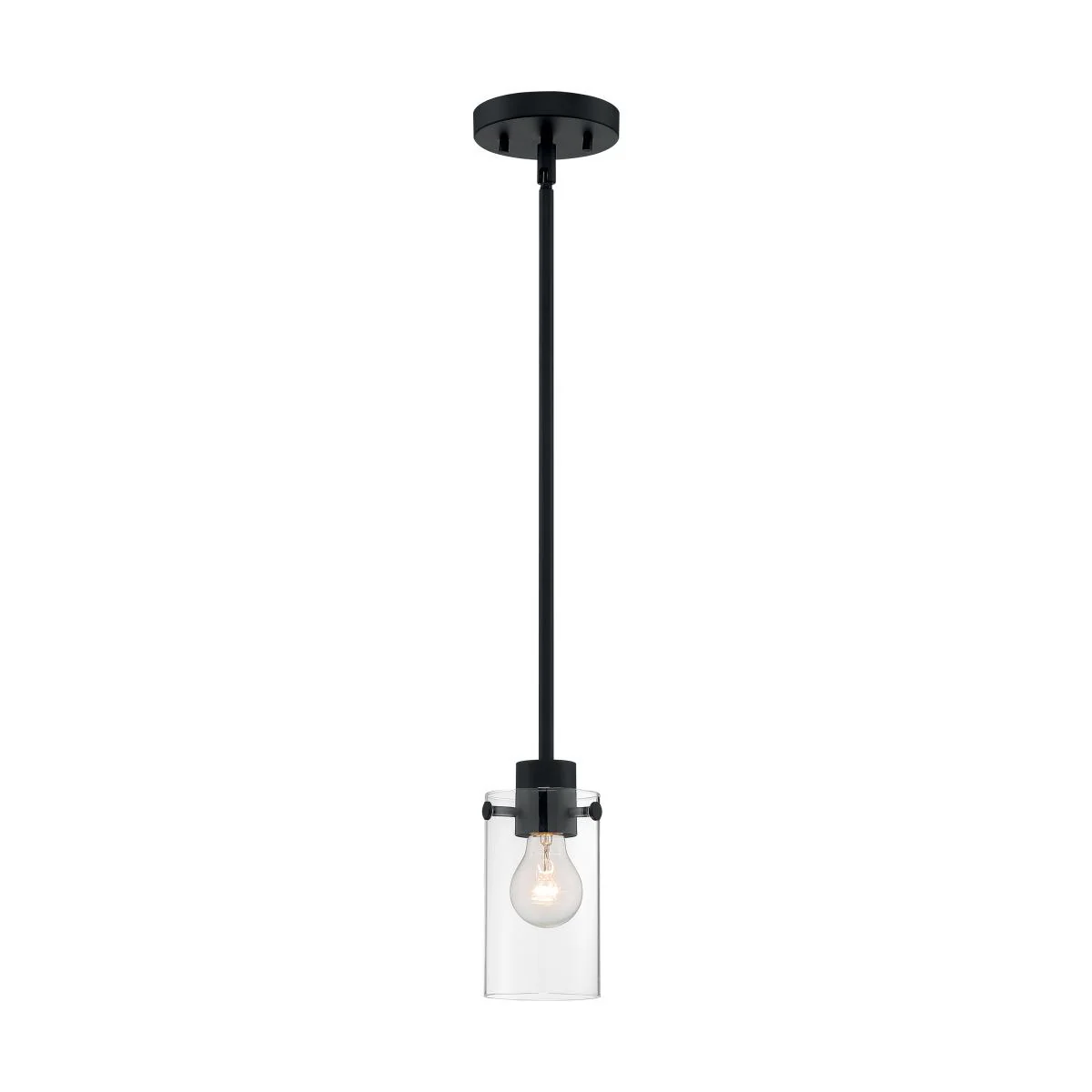 60-7270 SOMMERSET 1 LIGHT MINI PENDANT Sommerset - 1 Light Mini Pendant with Clear Glass - Matte Black Finish - Cheap-Us