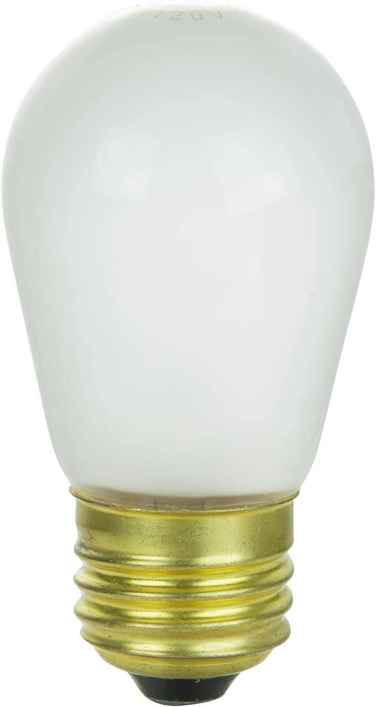 Sunlite 41487-SU S14 Incandescent Colored Party String Light Bulb, 11 Watts, Medium Base (E26), Dimmable, Mercury Free, Frost 12 Pack - Cheap-Us