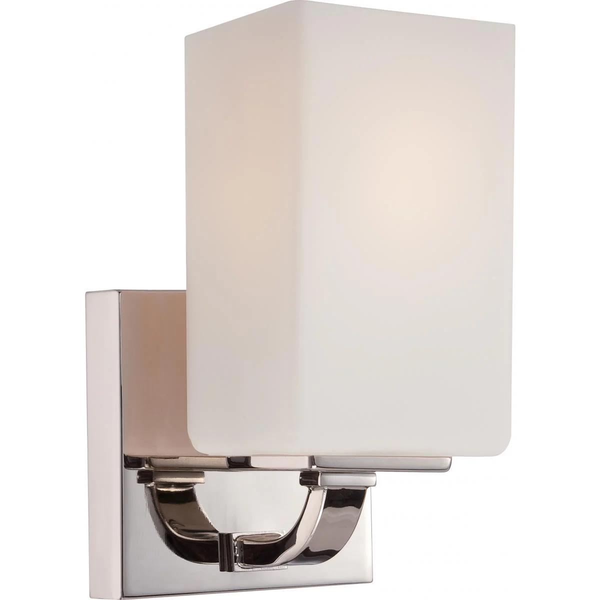 60-5181 VISTA - 1 LT VANITY FIXTURE Vista - 1 Light Vanity with Opal Frosted Glass - Polished Nickel Finish - Cheap-Us