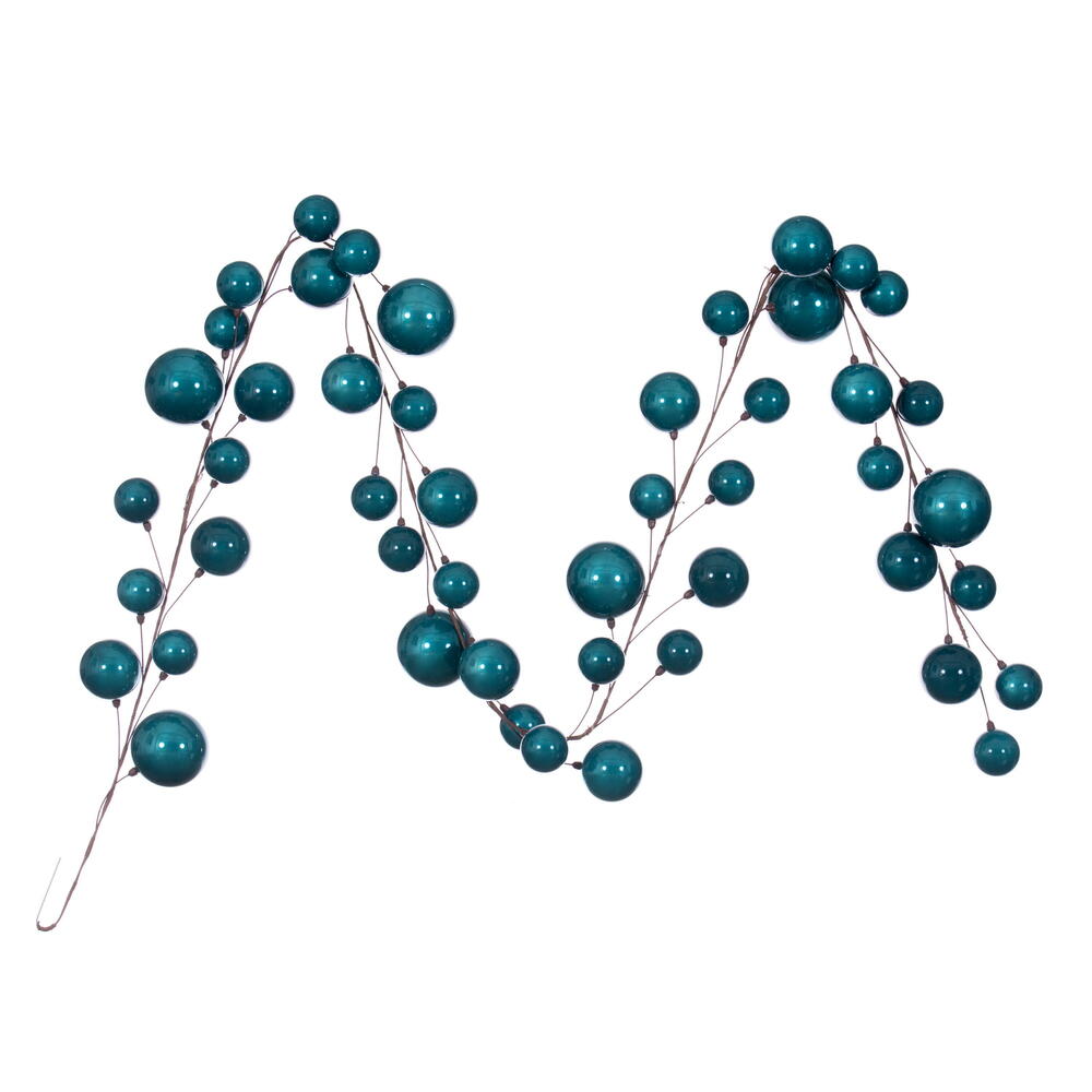 Vickerman 10' Dark Teal Pearl Branch Ball Wire Garland. - Cheap-Us
