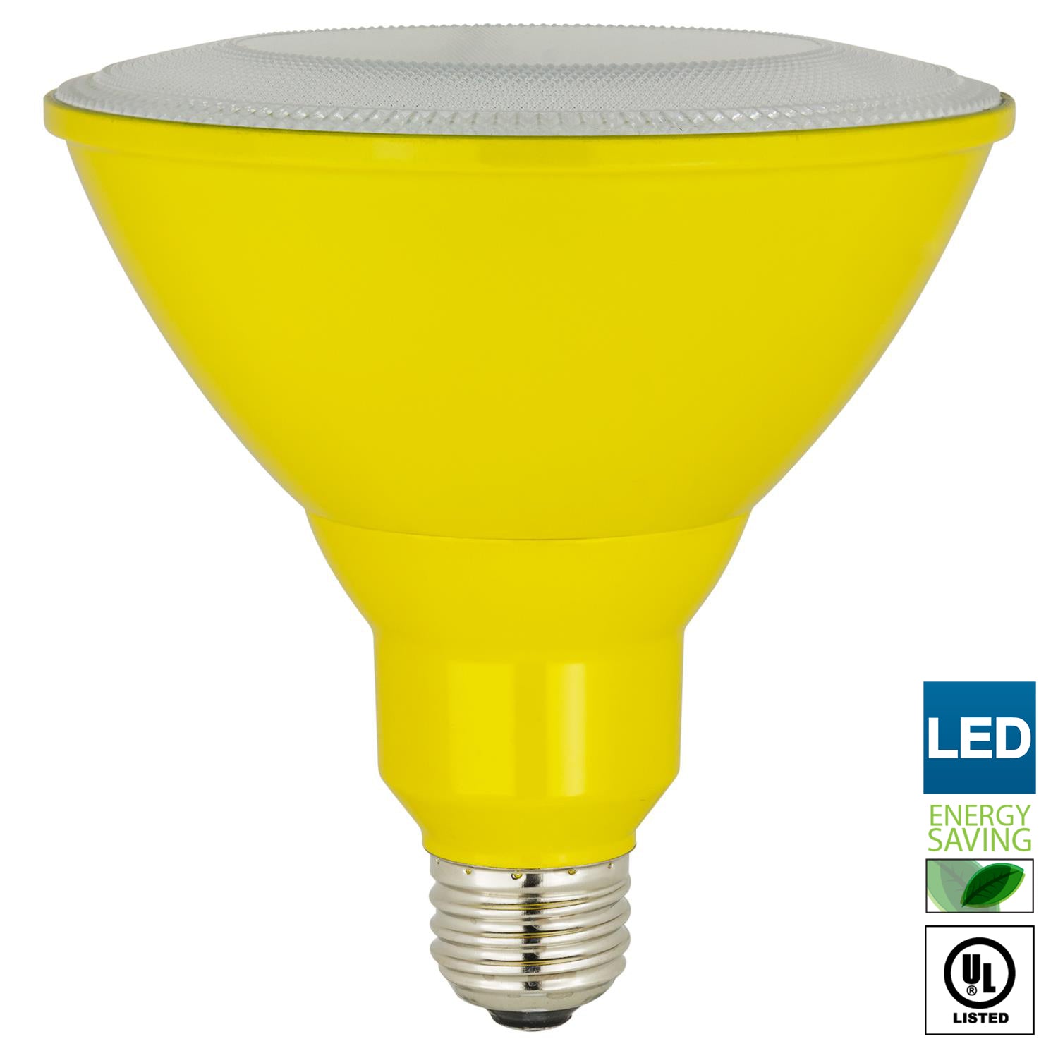 Sunlite LED PAR38 Yellow Floodlight Bulb, 8W (25W Equivalent), Medium (E26) Base, Indoor, Outdoor, Wet Location, 25,000 Hour Lifespan, UL Listed - Cheap-Us