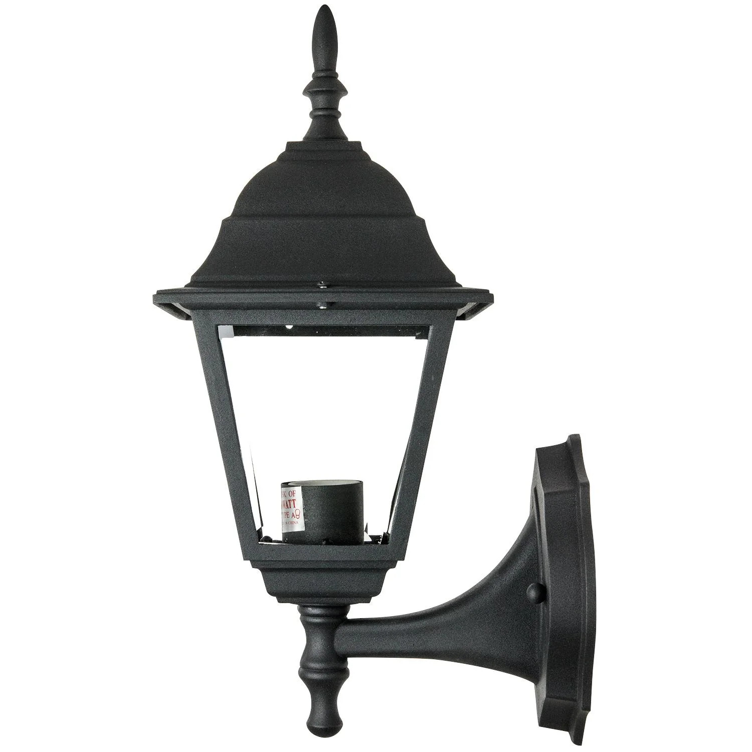 Sunlite Up-Facing Post Style Outdoor Fixture, Black Powder Finish, Clear Beveled Glass - Cheap-Us