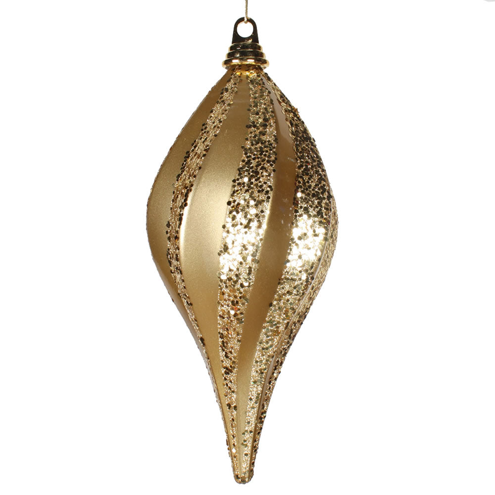Vickerman 12'' Gold Glitter Swirl Drop Christmas Ornament - Cheap-Us