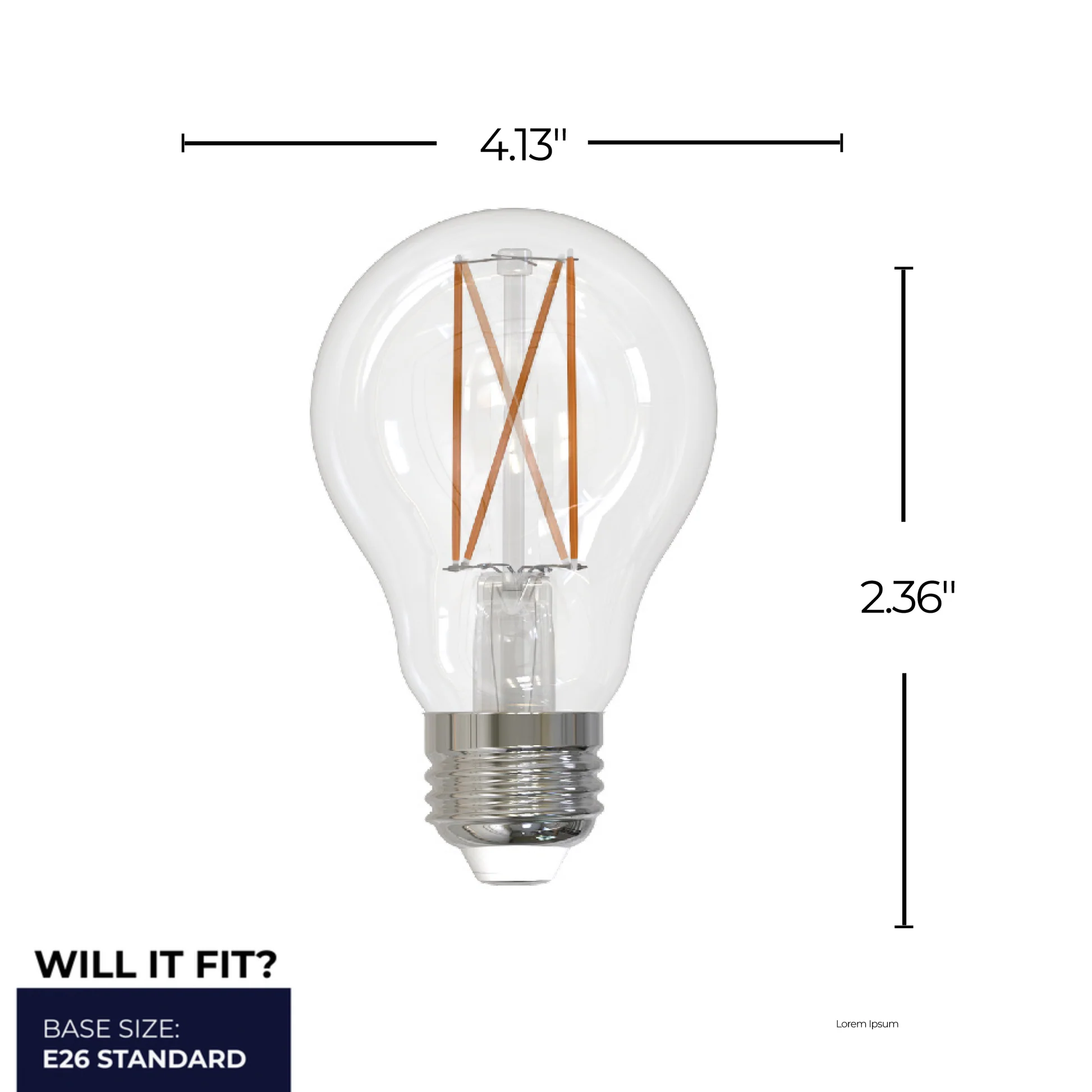 Bulbrite 9W LED A19 LIGHT BULB 4000K COOL WHITE FILAMENT, E26 MEDIUM SCREW BASE, DIMMABLE, 4PK - Cheap-Us