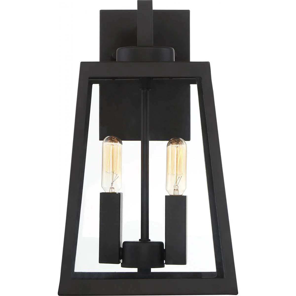 60-6582 HALIFAX 2 LT MEDIUM LANTERN Halifax - 2 Light Medium Wall Lantern - with Clear Glass - Matte Black Finish - Cheap-Us