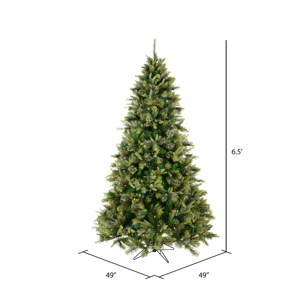 Vickerman 6.5' Cashmere Pine Artificial Christmas Tree Multi-Colored Dura-Lit® LED Lights - Cheap-Us