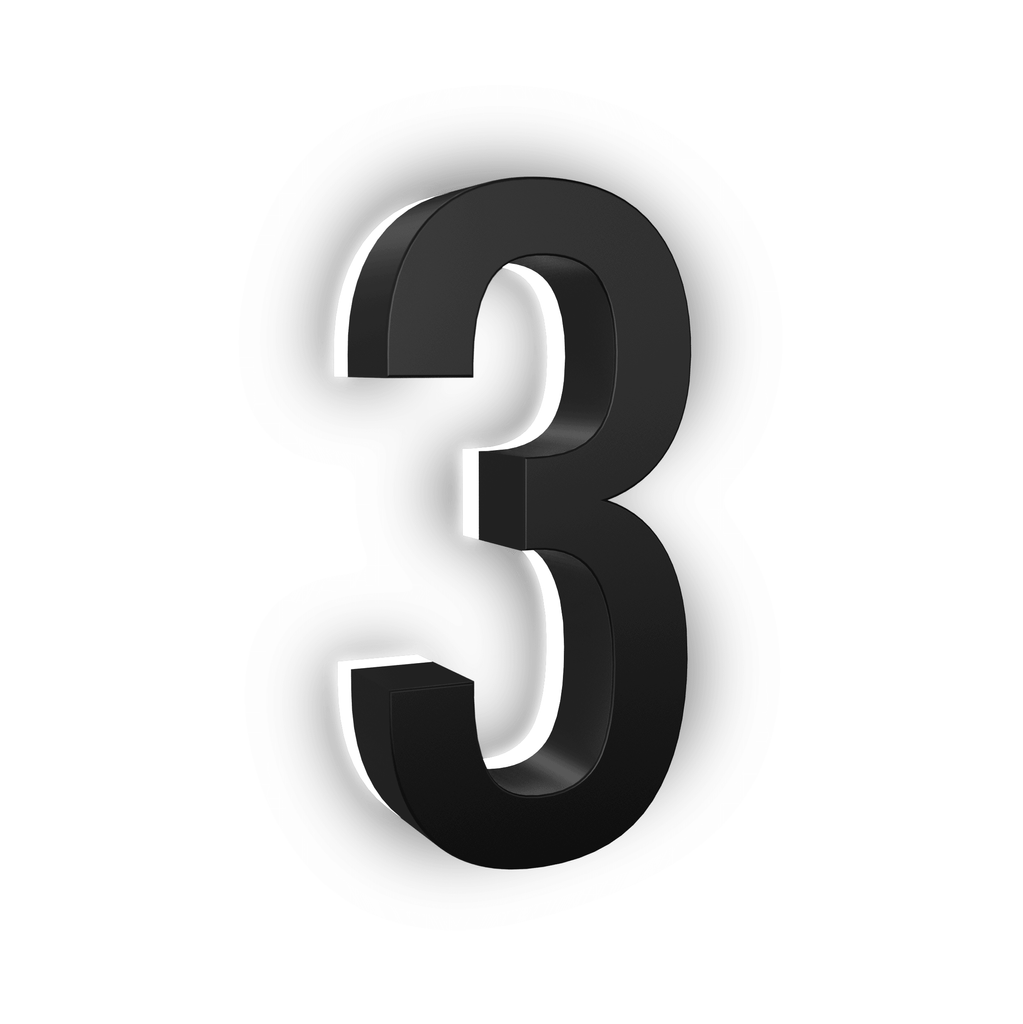Illuminated Address Numbers - ABS Polymer - 5000K - 5-inch / Black / 3 - Cheap-Us
