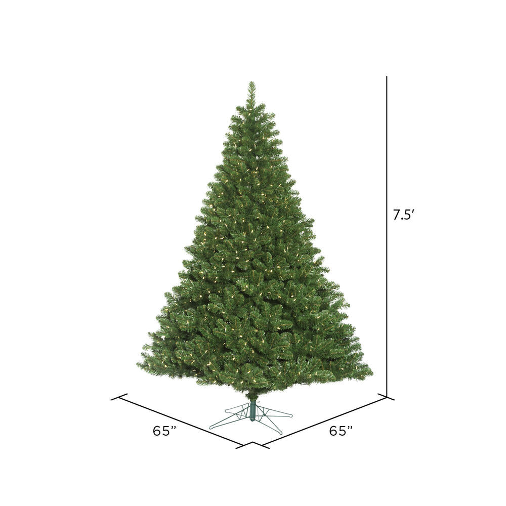 Vickerman 7.5' Oregon Fir Artificial Christmas Tree Wide Angle Single Mold Warm White LED Lights - Cheap-Us