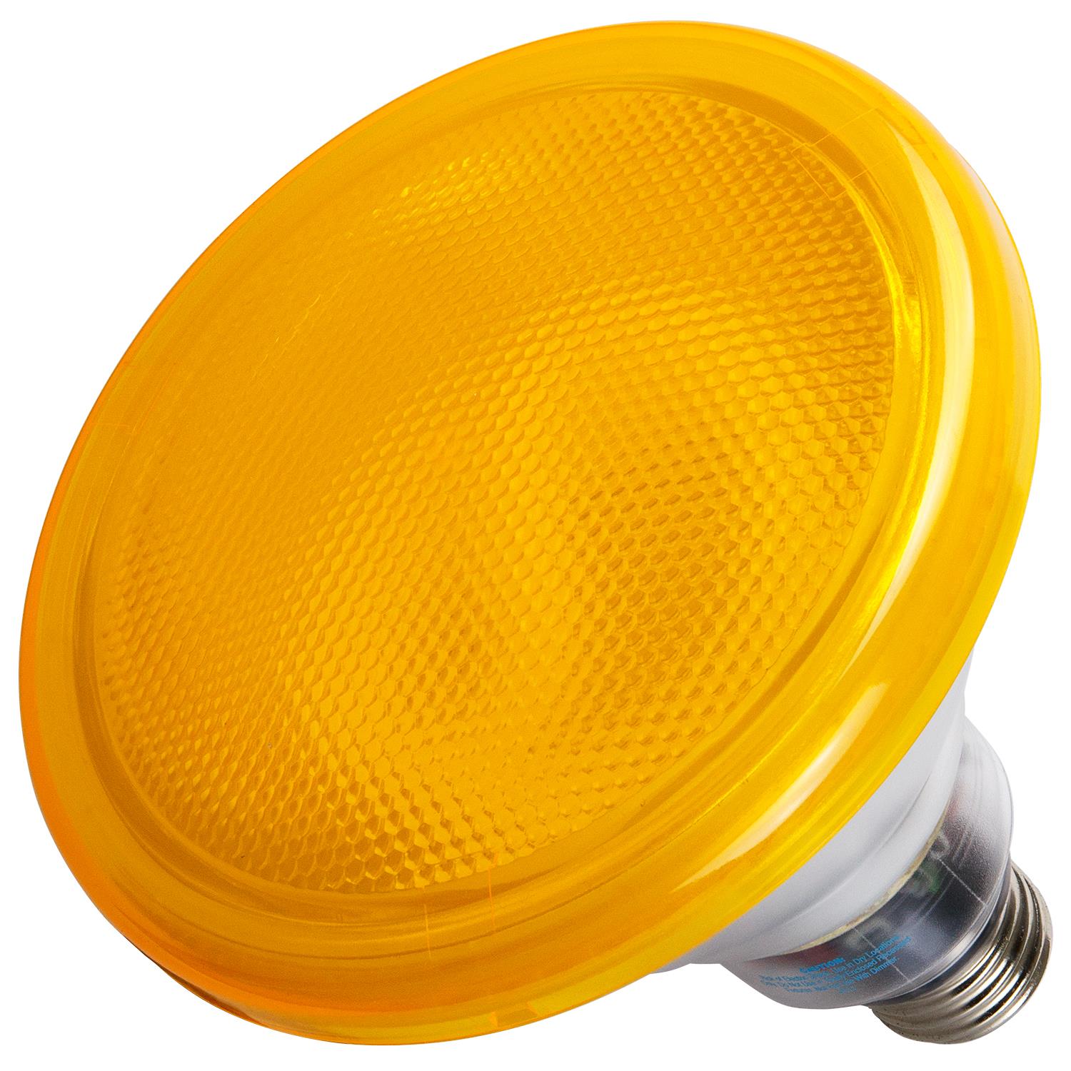 Sunlite 23 Watt Colored PAR38 Reflector, Medium Base, Yellow - Cheap-Us