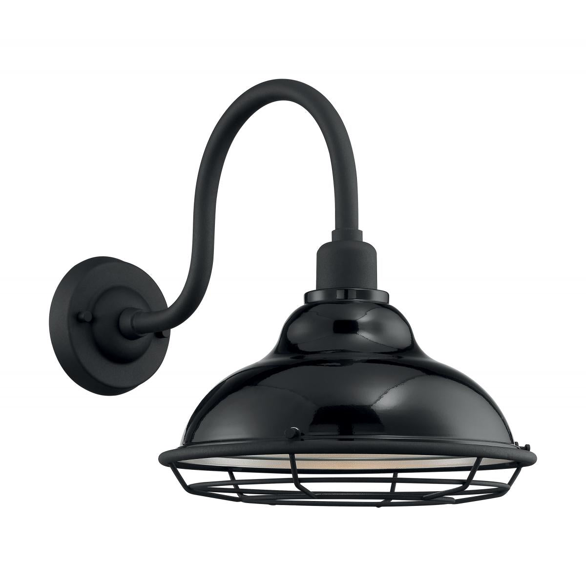 60-7002 NEWBRIDGE 1LT LG OUTDOOR WALL Newbridge - 1 Light Sconce with- Black and Silver & Black Accents Finish - Cheap-Us