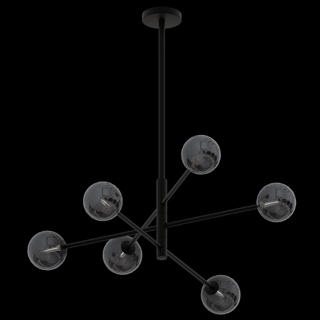 Stralia Six Light Modern Sputnik Chandelier Fixture Tinted Glass - Cheap-Us