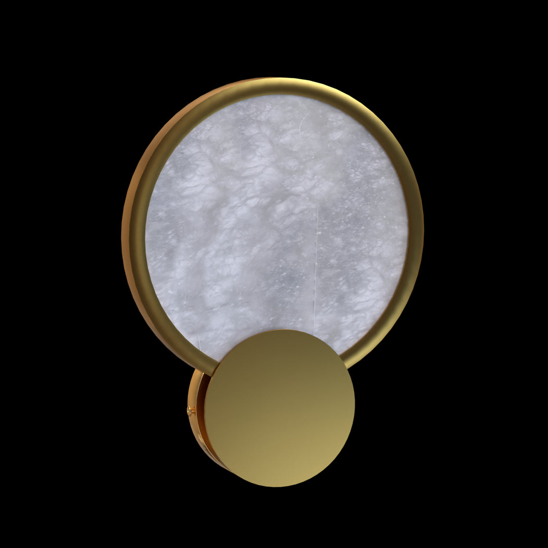 Eclissi LED Eclipse Wall Sconce Brass Finish with Marble Shade - Cheap-Us