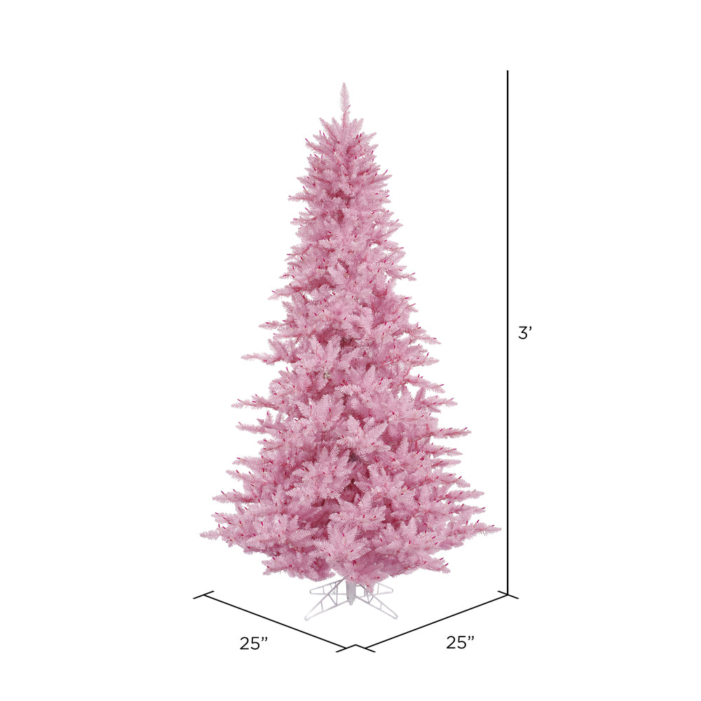 Vickerman 3' Pink Fir Artificial Christmas Tree Unlit - Cheap-Us