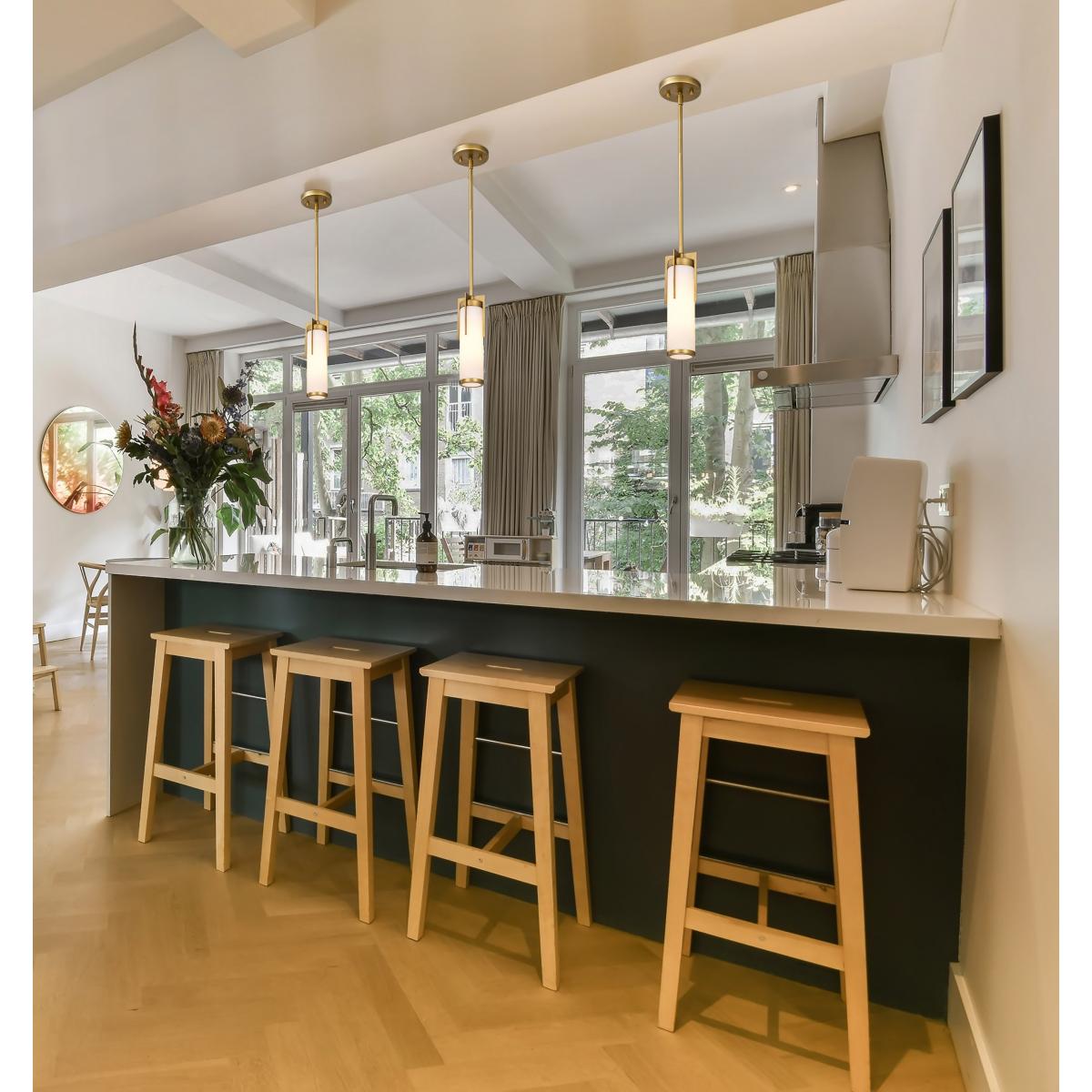 60-8043 ROSELLE MINI PENDANT Roselle; Mini Pendant; Natural Brass with White Glass - Cheap-Us