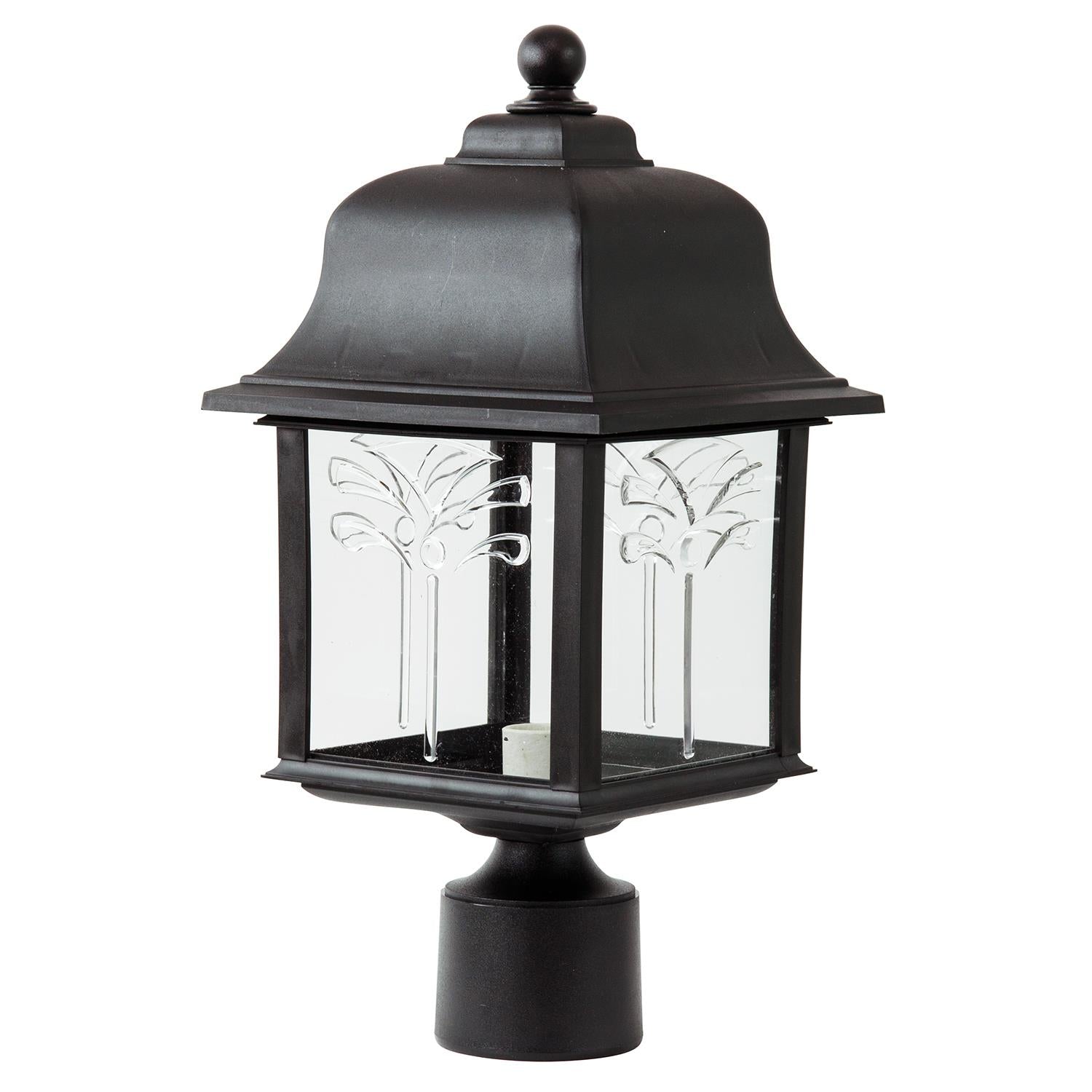 Sunlite Decorative Outdoor Orchid Post Fixture, Black Finish, Clear Lens - Cheap-Us