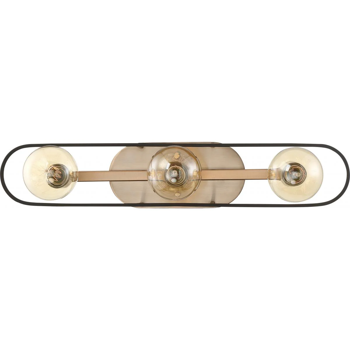 60-6653 CHASSIS 3 LIGHT VANITY Chassis- 3 Light Vanity - Copper Brushed Brass and Matte Black Finish - Cheap-Us