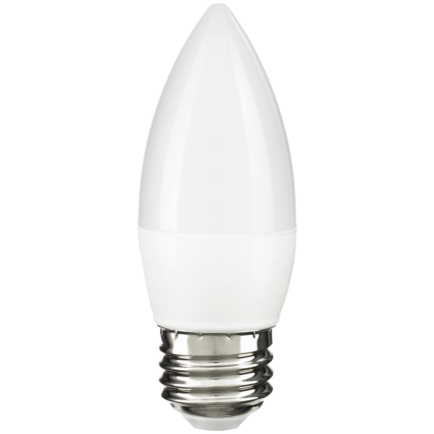 LED Torpedo Tip B11 Chandelier Light Bulb, 7 Watts (60W Equivalent), 500 Lumens, Medium Base (E26), Dimmable, Energy Star, 50K - Super White, Frost 6 Pack - Cheap-Us