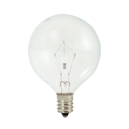 Bulbrite KR25G16CL 25 Watt Krystal Touch Dimmable Krypton G16 Globe Bulb, Candelabra Base, Clear - Cheap-Us