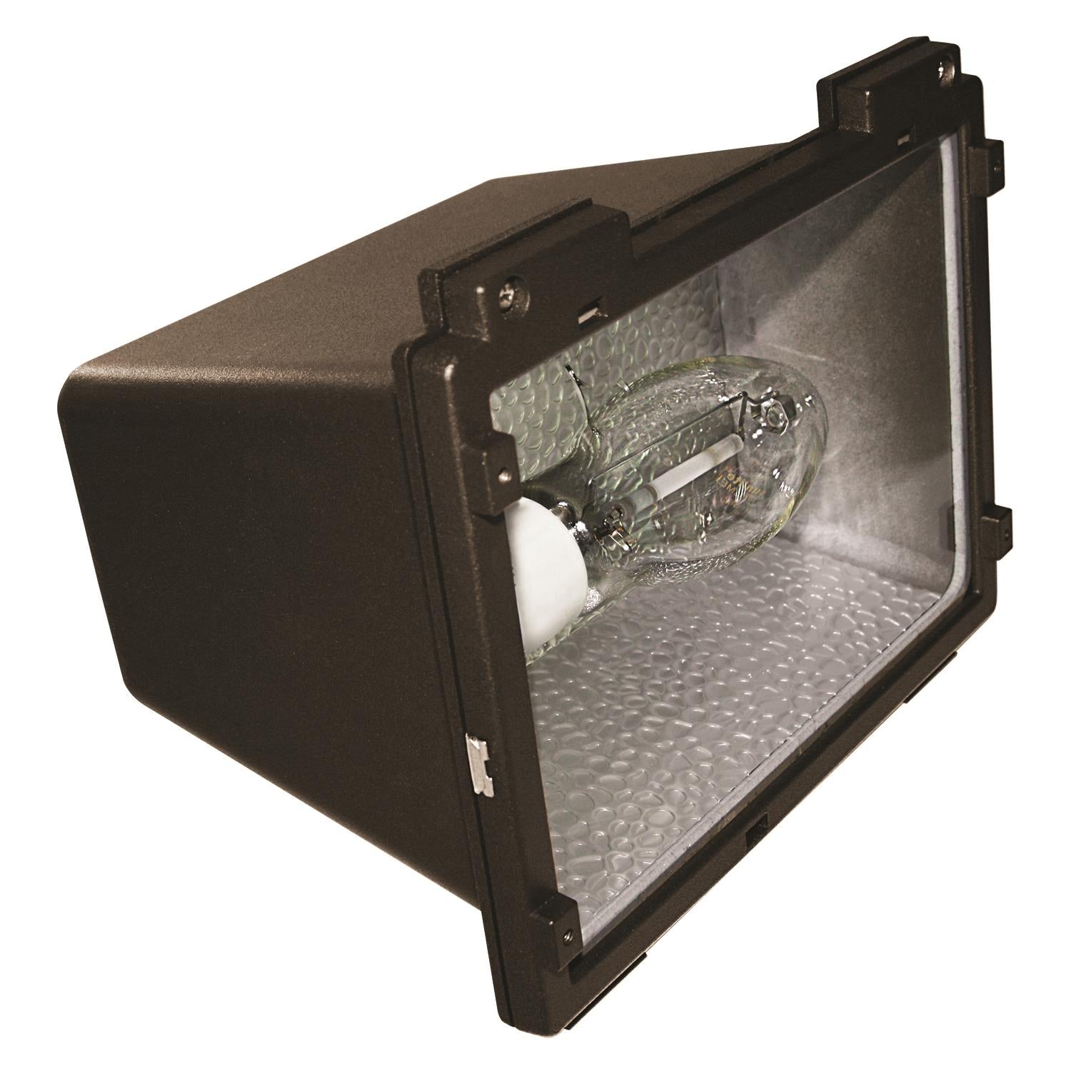 Sunlite 42 Watt Energy Saving Fluorescent Medium Floodlight Fixture, Bronze Powder Finish, Clear Tempered Glass - Cheap-Us