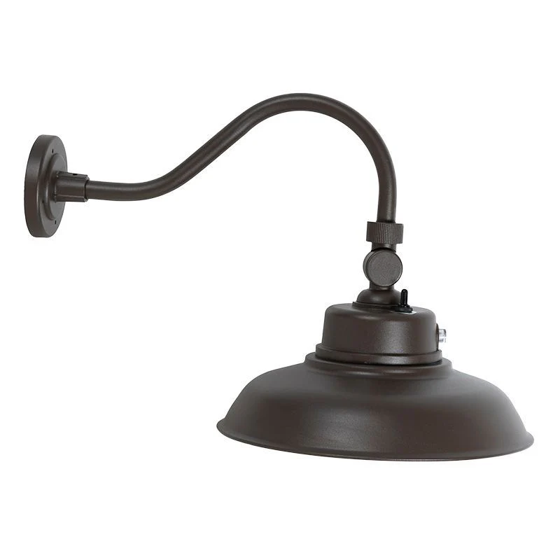 Westgate 14In 40W Gooseneck Barn Light, MCT 30/40/50K, 0-10V, Photocell, Bronze, Outdoor Lighting, 40W, 4800 Lumens, 3000K/4000K/5000K, Bronze Finish, 0~10V Dimming - Cheap-Us