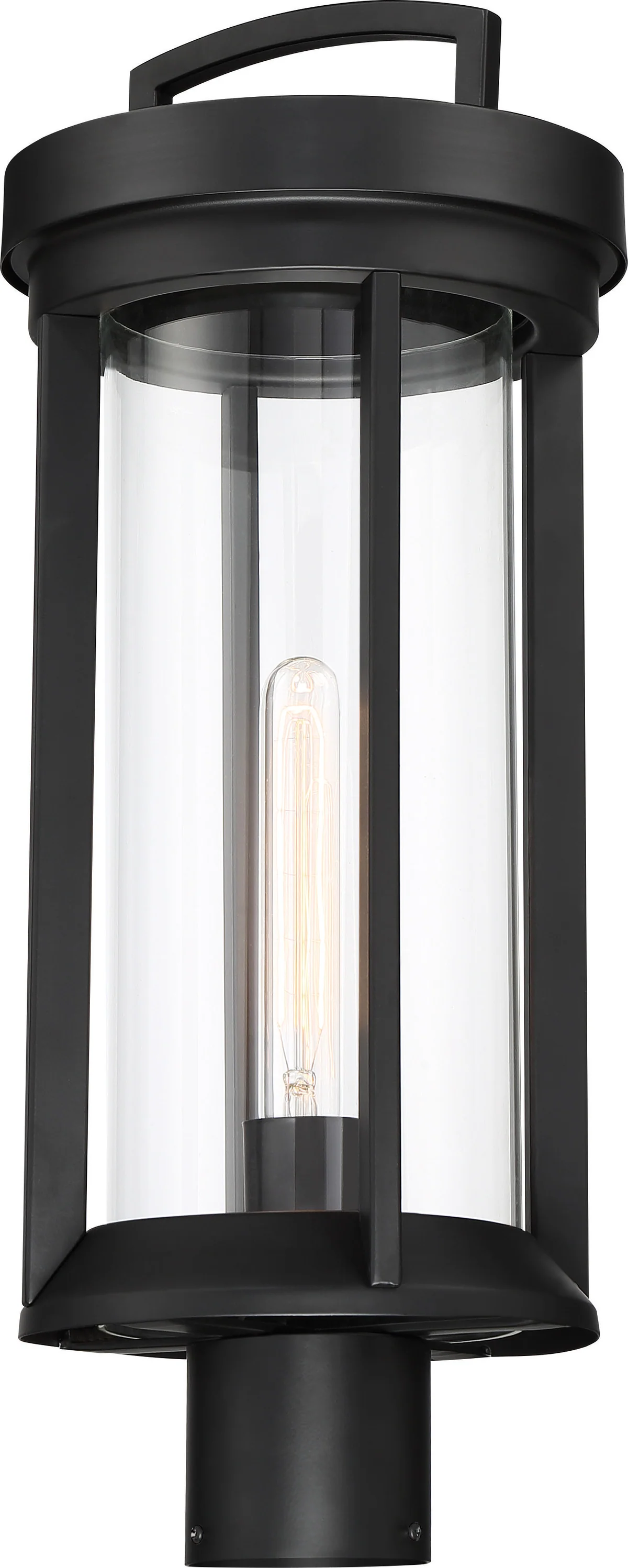 60-6503 HURON 1 LIGHT POST LANTERN Huron - 1 Light Post Lantern with Clear Glass - Aged Bronze Finish - Cheap-Us