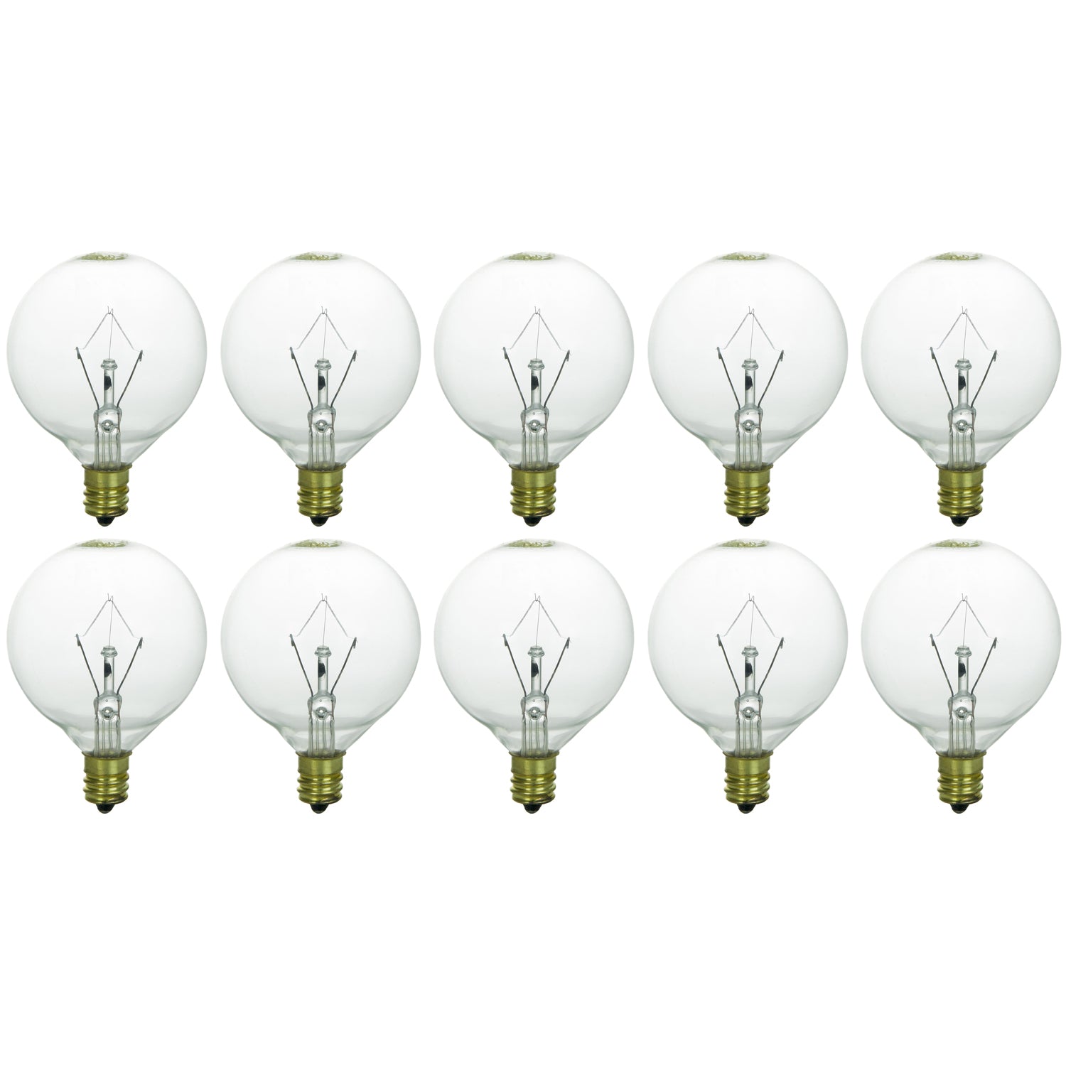Sunlite 60 Watt G16.5 Globe, Candelabra Base, Clear - Cheap-Us