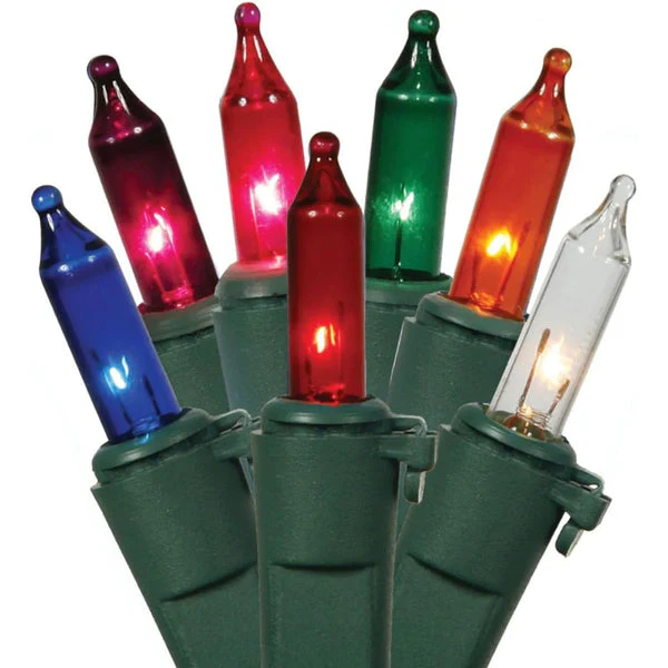 Vickerman Multicolored Dura-Lit LED Christmas Light Replacement set.100 Mini Lights Green Wire. - Cheap-Us