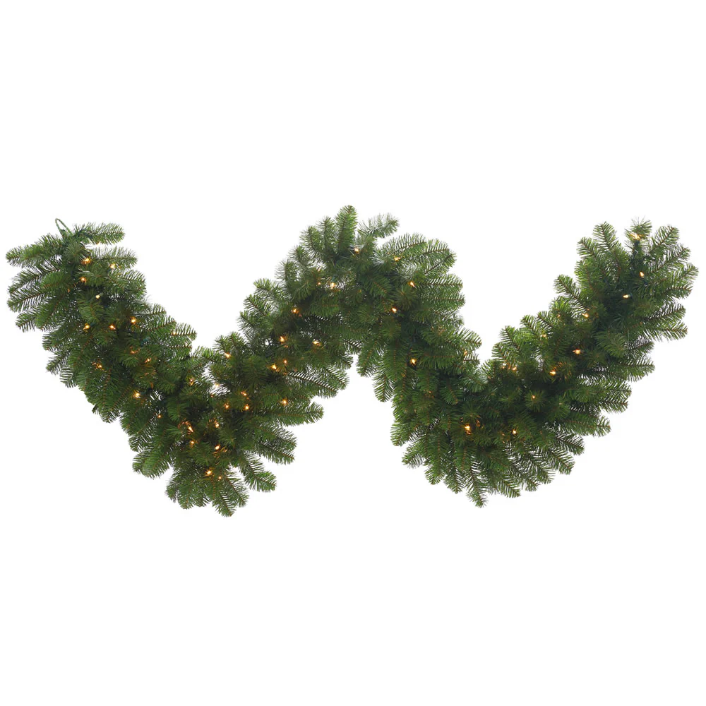 Vickerman 9' Grand Teton Artificial Christmas Garland Clear Dura-lit Incandescent Mini Lights - Cheap-Us